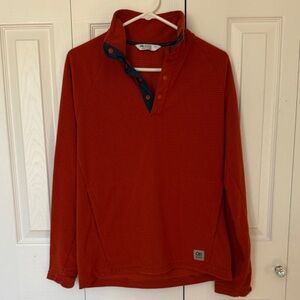 Outdoor Research Rust Red Waffle Knit Snap-Front Pullover